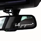 2 x Hello Gorgeous Rearview Mirror Decal Water