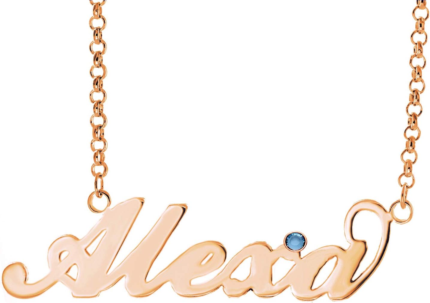 YINSHIFU 18K Gold Plated Name Necklace Personaliaed Name Plate Necklace Gift for Women