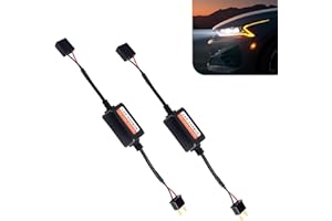 Yidcidu LED Light Decoder, Anti Flickering Error Free Load Resistor, H7 Bulb Harness Warning Canceller Adapter, Radio Audio F