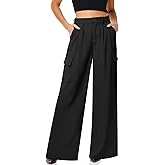 Simlakey Womens High Waisted Wide Leg Cargo Pants Baggy Casual Pants Joggers with 4 Pockets Work Trousers Y2K Streetwear