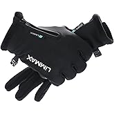 LiMMAX Black Touch Screen Gloves for Men Women - Windproof Water Resistant Warm Gloves for Cold Weather, Ideal for Running Driving Cycling Working