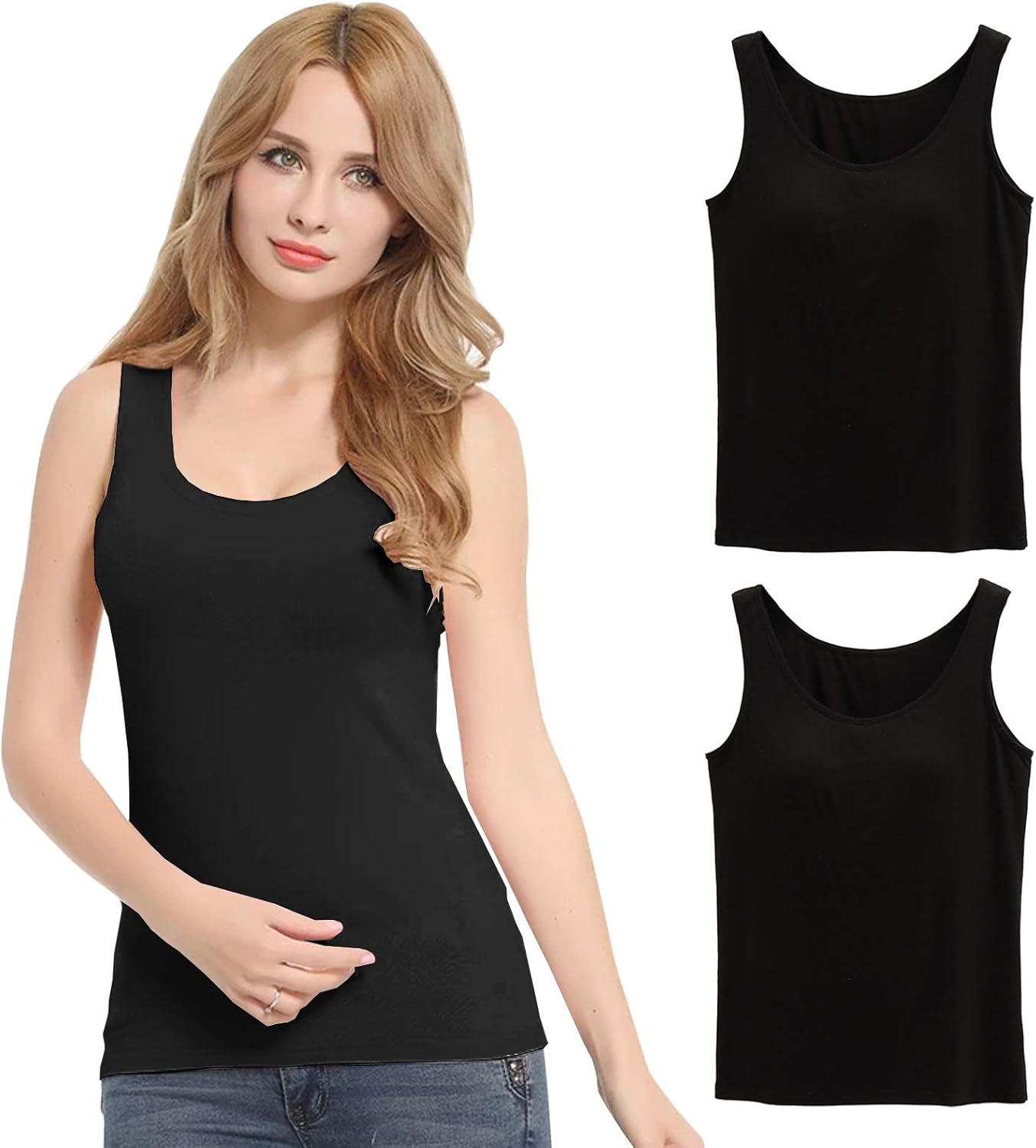 loose fit tank top with built in bra