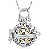 QGJNSGC Heart Urn Necklace for Ashes Vintage Hollow Flower Cremation Jewelry for Ashes Necklace Memorial Locket Pendant Jar Keepsake Necklace for Ashes