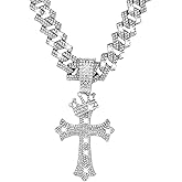 LCWLJL Cross Necklace for Men Stainless Steel Religious Retro Nail Cross Pendant Necklace