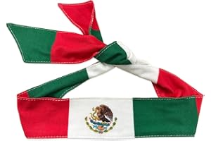 hhdatc Mexican Country Flag Tie Headband with National Flag,Banadan Mexico Headband for Men Soccer, Tennis, Workout, Costume
