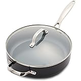 GreenPan Valencia Pro Hard Anodized Induction Safe Healthy Ceramic Nonstick, Saute Pan, 4.5QT, Gray