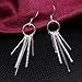 Alicenter(TM) Women's Jewelry 925 Sterling Silver SP Vintage Five Columns Dangle Earrings