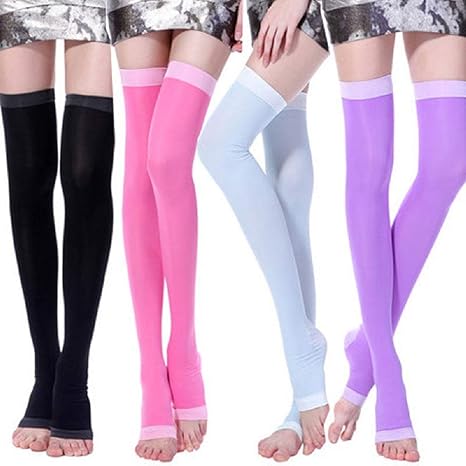 Amazon Co Jp Beautycn 女性のニーハイストッキング 脚痩身タイツシェイパー レッグウォーマー ブーツソックス ブラック 旅行用品 通販