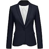 luvamia Women's Long Sleeve Formal Notch Lapel Button Down Blazer Pockets Jacket