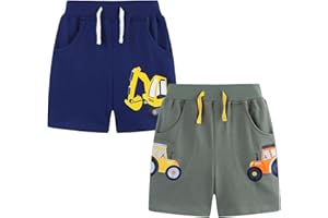 AMMENGBEI Toddler Boys Shorts Kids Cotton Sport Jogger Active Short Pants 2 Pack Set 2-7T