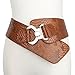 JasGood Women's Wide Elastic Stretch Adjustable Waist Belt Fashion Snake Pattern (Suit Waist 33-38 Inch, Brown)