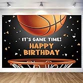 Basketball Happy Birthday Backdrop Decorations Basketball Happy Birthday Banner Photo Background for Home Indoor Outdoor Party Decorations Supplies 70.8 x 47.2 Inch