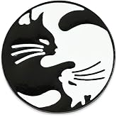 EvolveFISH Cat Yin Yang Lapel Pin - [1 1/8" Diameter]