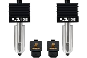 HysiPrui 2PCS H2S/H2D Combo/P2S Hotend Kits 0.2mm Hardened Steel Nozzles- For 3D Printer Bambu H2D/A1/A1 Mini Extruder Hot End/Printhead With Silicone Socks Heatbreak Assembled Heatsink and Heat Block