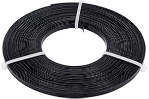 BENECREAT 32 Feet 18 Gauge Aluminum Wire, 5mm Wide Flat Jewelry Craft Wire for Bezel, Sculpting, Armature, Jewelry Making - Black