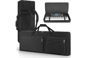 XIDIHF 61-Key Keyboard Case, Portable Electric Piano Gig Bag with Padded Protection, 600D Oxford Cloth, Adjustable Backpack S
