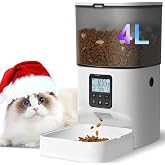 ANDOLL HOME Automatic Cat Feeder,4L Timed Cat＆Dog Dry Food Dispenser | Easy to Setup and Clean,Sealed Ring,10s Voice Recorder,8 Meals daily,Precise Portion,Dual Power Supply,Power-off Memory