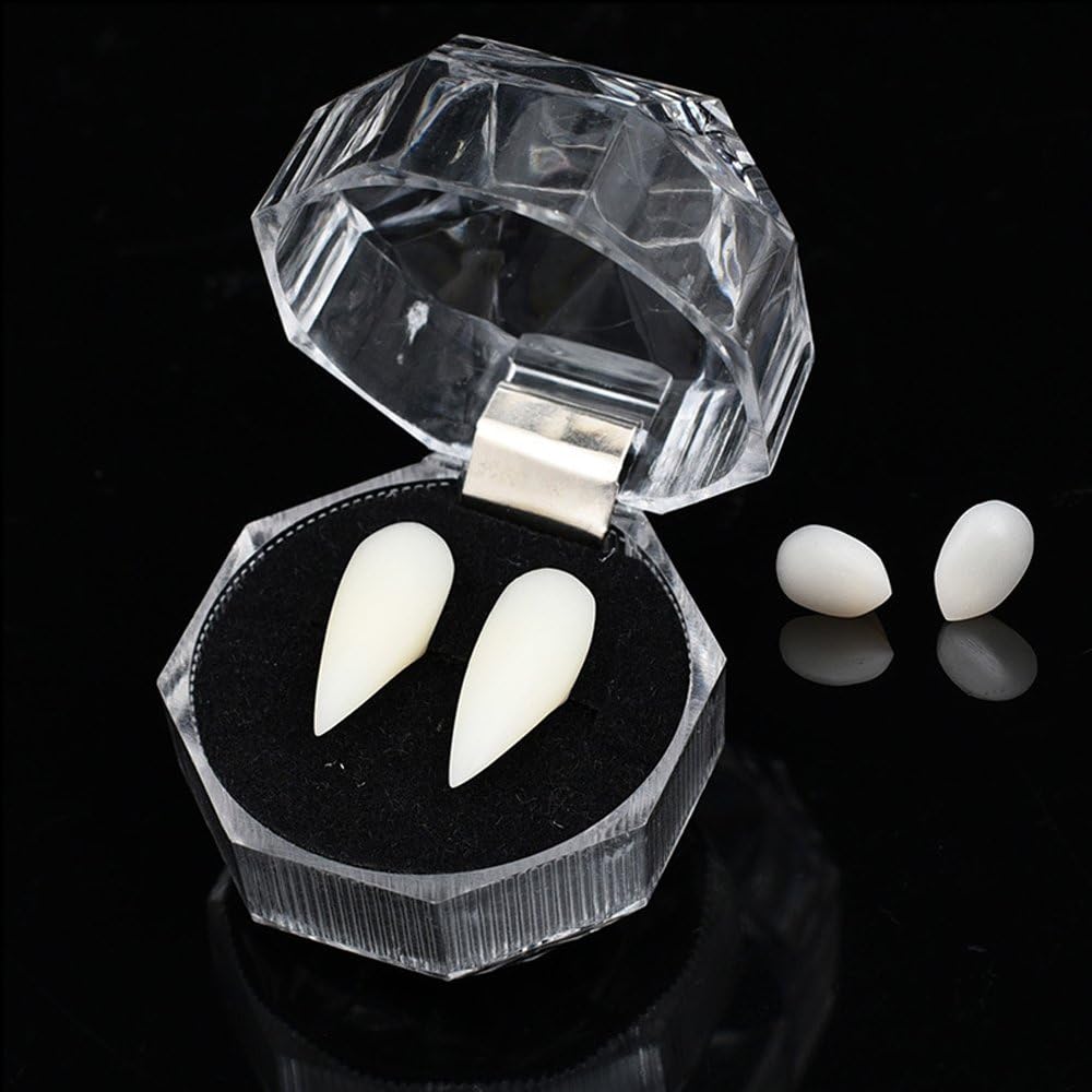 KISENG Halloween Party Cosplay Prop Decoration Vampire Tooth Horror False Teeth Medium Size (15mm)
