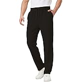 Blokehoway Men's Sweatpants Casual Sweat Pants Stretch Loose Fit Ribbed Jacquard Knit Textured Drawstring Pants with Pockets