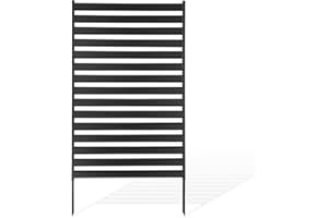 VEVOR Metal Privacy Screen, 38" W x 60" H Freestanding Modern Privacy Fence, Garden Divider Panel with Extended Ground Stakes