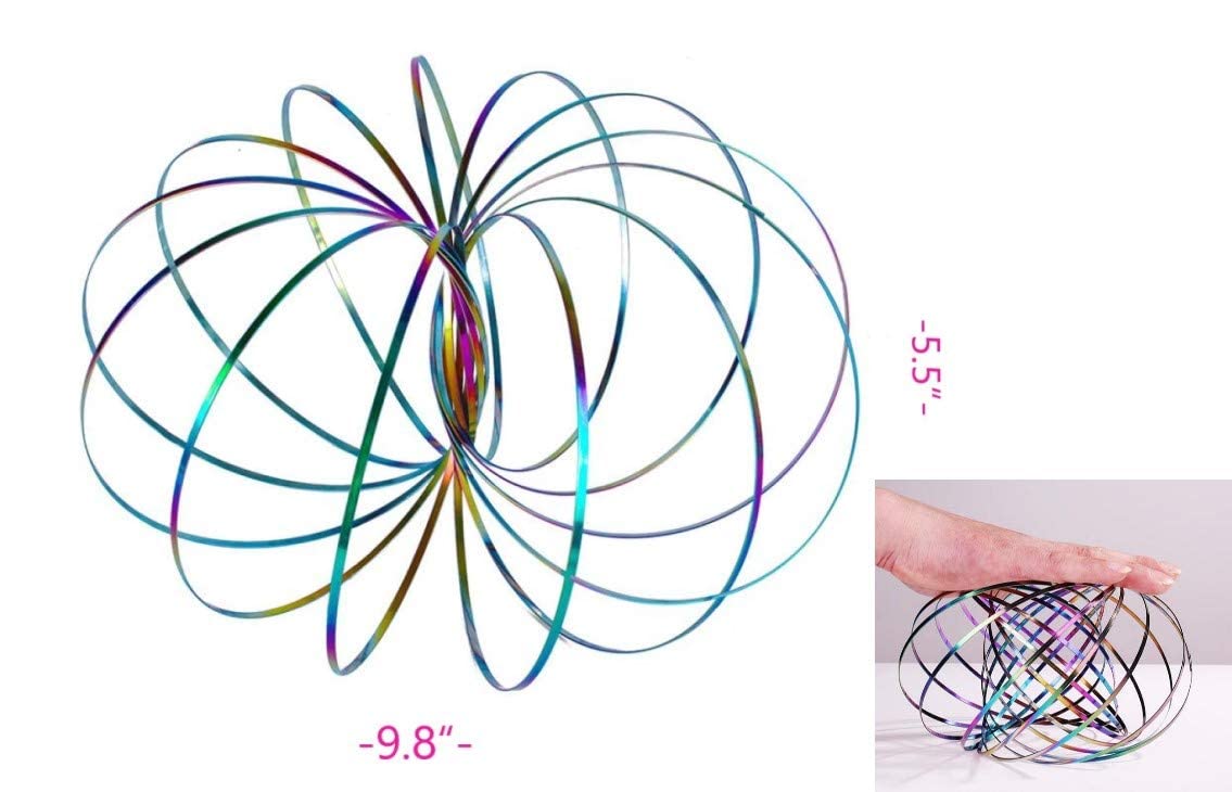 YOFOBU 6 Pack Flow Ring Arm Magic Spring Arm Flow Rings Sculpture Ring Game Toy Colored Magic Kinetic Spring Interactive Stress Relief Toy Festival Accessories…