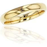 DECADENCE 10K or 14K Yellow & White Gold 3mm Polished Plain Wedding Band, Size 4-12