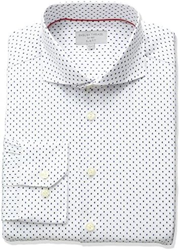 English Threads Men's Slim Fit Arrow Dress Shirt, White, 17" Neck 36-37" Sleeve
