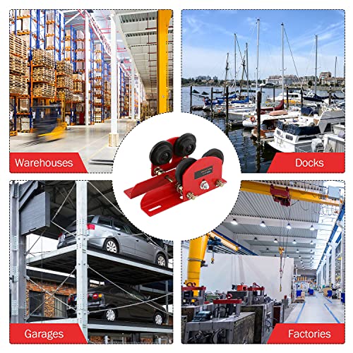 POWLAB 4 Wheels Beam Trolley 0.5Ton Heavy Duty 1102LBS Capacity For