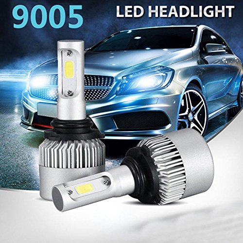 Led Headlight Bulb, kirlor Led Car Lights with COB Chips 8000 Lumens 6000K Cool White Adjustable-Beam Bulbs IP68 Waterproof All-in-One Conversion Kit 9005(HB3) – 2 Year Warranty