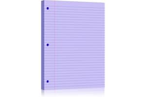 NICHELA Purple Loose Leaf Paper 100 Sheets 8" x 10.5" Filler Paper, College Ruled 3-Hole Punched, Notebook Paper for 3-Ring Binders Notepad Writing Note Pads To-Do Lists for Office & School Supplies
