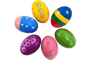 GOGHOST Colorful Wooden Egg Shaker Set (6 Pcs) | Hand Percussion Instruments & ASMR Sound Tools