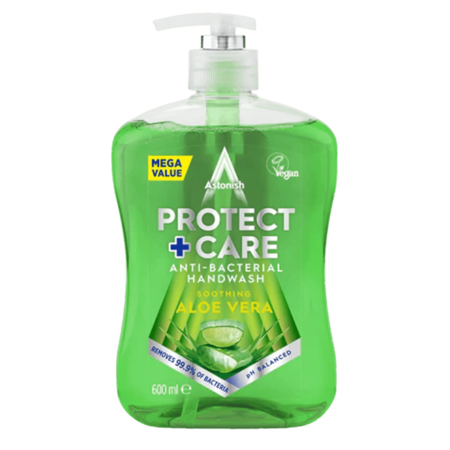 Astonish Protect & Care Anti-Bacterial Handwash, Aloe Vera, 600ml