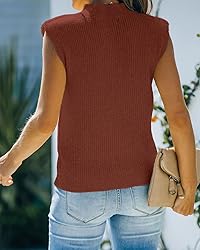 Amarmia Women's Mock Neck Knit Sweaters Vests