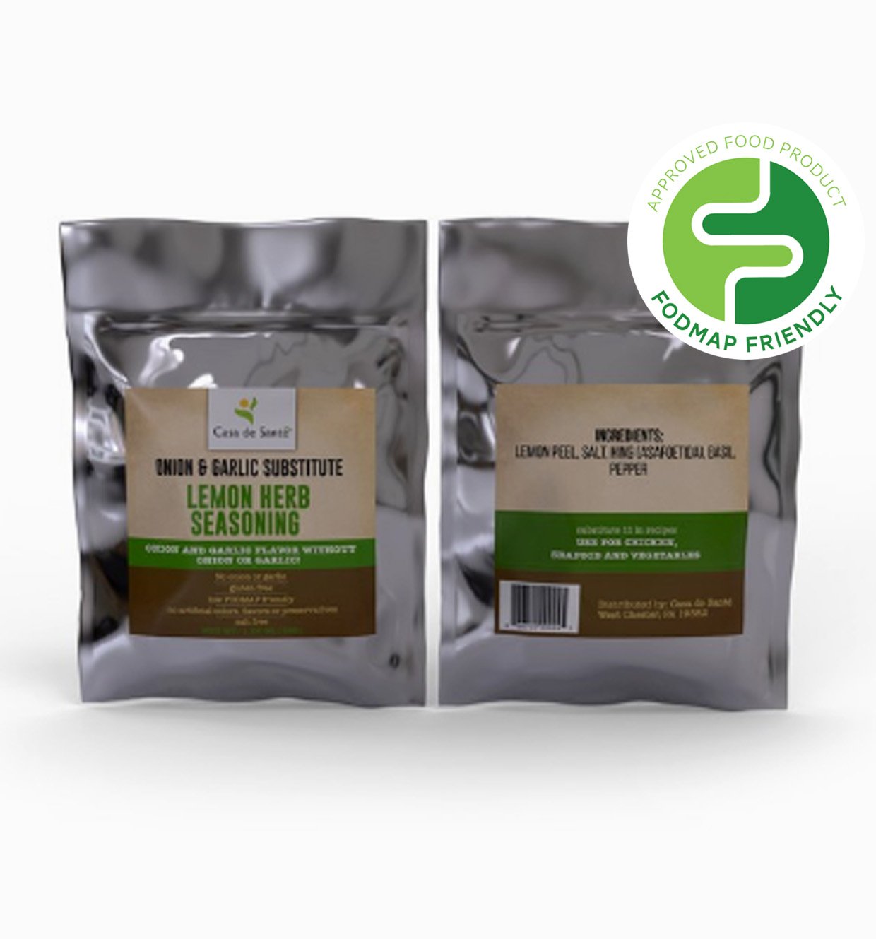 Casa De Sante Low FODMAP Spice Mix (Lemon Herb Seasoning) No Onion No Garlic FODMAP Friendly