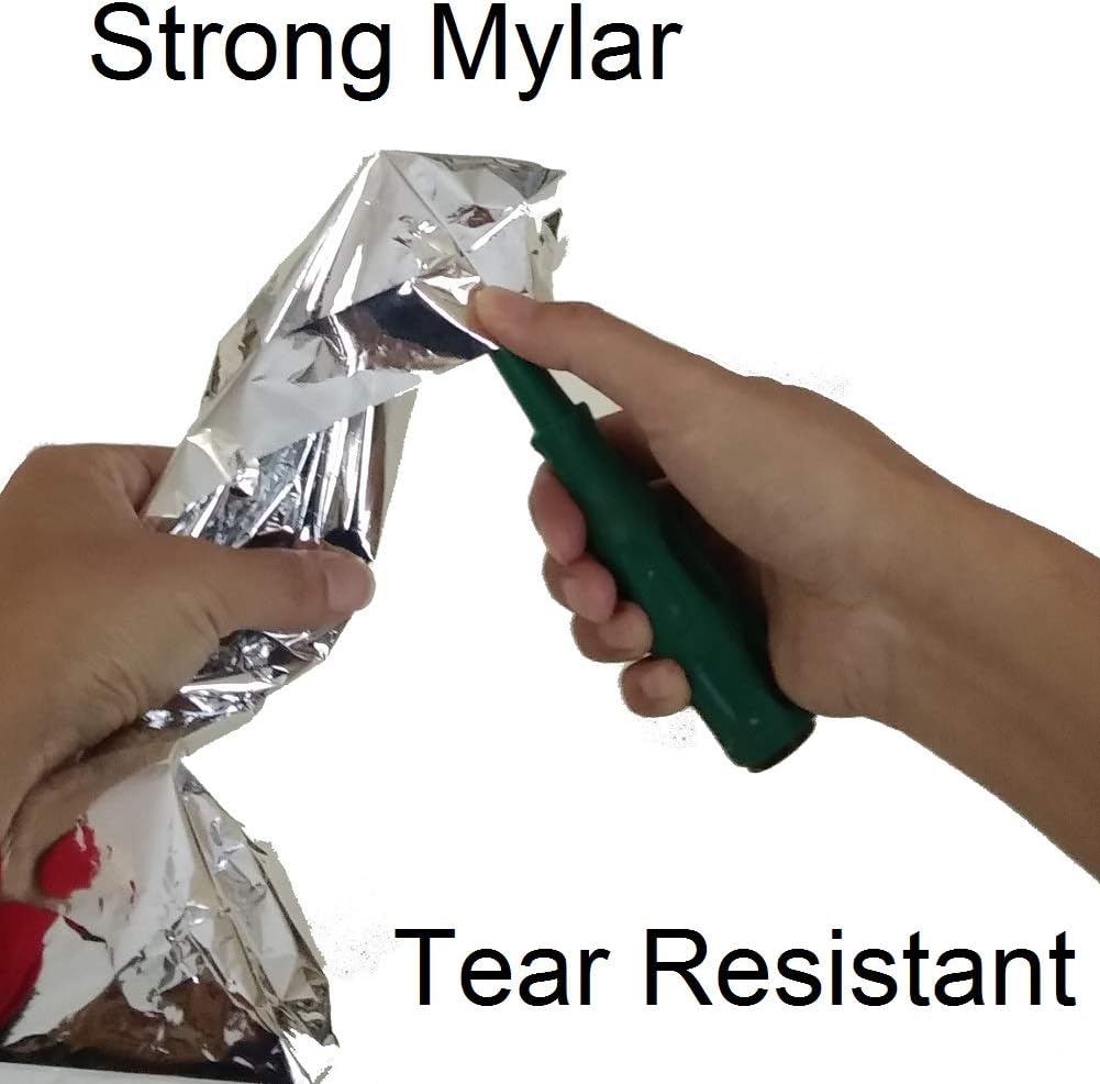 Leberna Emergency Blanket Survival Gear | Foil Mylar Thermal Blankets 59" x 87" inches (Pack of 10) | Big Double Sided Escape Tact Bivvy, | for NASA, Outdoors, Hiking, Space, Marathons First Aid Kit : Sports & Outdoors
