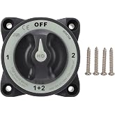 500A Battery Switch Marine Battery Disconnect Switch 4 Position Battery Selector Switch for RV Boat