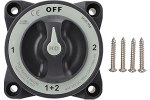 Battery Disconnect Switch, 500A Marine Battery Disconnect Switch Heavy Duty 4 Position Battery Selector Switch for RV Boat