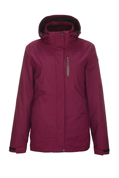 Killtec Damen Beckie 3 in 1 Funktionsjacke / Doppeljacke mit abzippbarer Kapuze und einzippbarer Strickfleecejacke