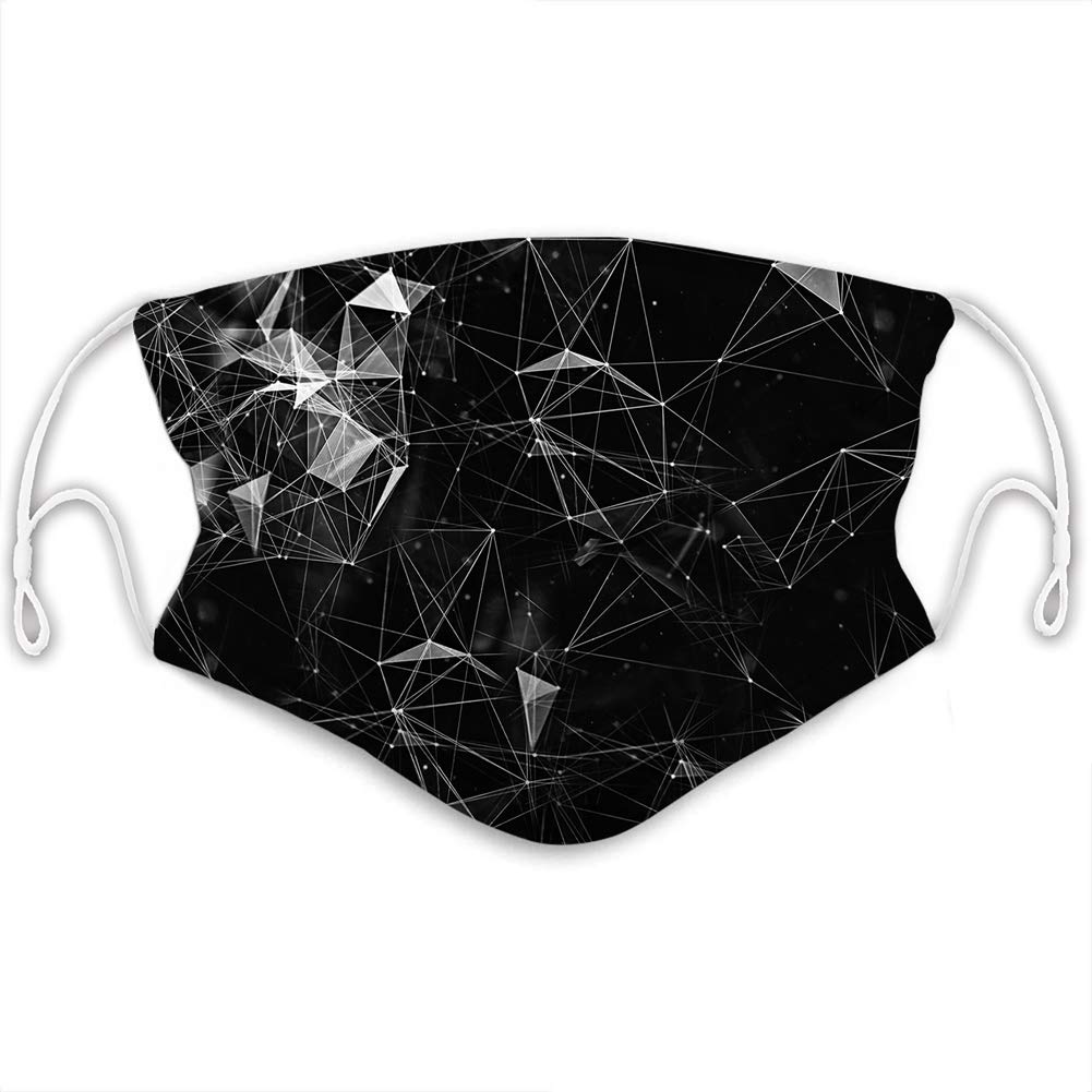 Lifocs Unisex Men Women Teens M-Shaped Nose Clip Face Towel 3D Print Breathable Dust Mouth Cover Reusable Half Face Bandanas for Workout Sports Party