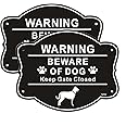 2 Pack Beware of Dog Signs for Fence,10 x 8 Inch Rust Free Aluminum Metal Yard Sign for Door or Gate, Fade Resistant, UV Protected, Weatherproof,Indoor and Outdoor Use,Easy Mounting