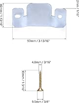 QWORK 4 Pcs Sofa Connectors Flush Mount Brackets Galvanized Iron Couch Corner view 6