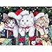 Bits and Pieces - 300 Large Piece Jigsaw Puzzle for Adults - Meowy Christmas, Cat, Christmas - by Artist Jenny Newland - 300 pc Jigsaw