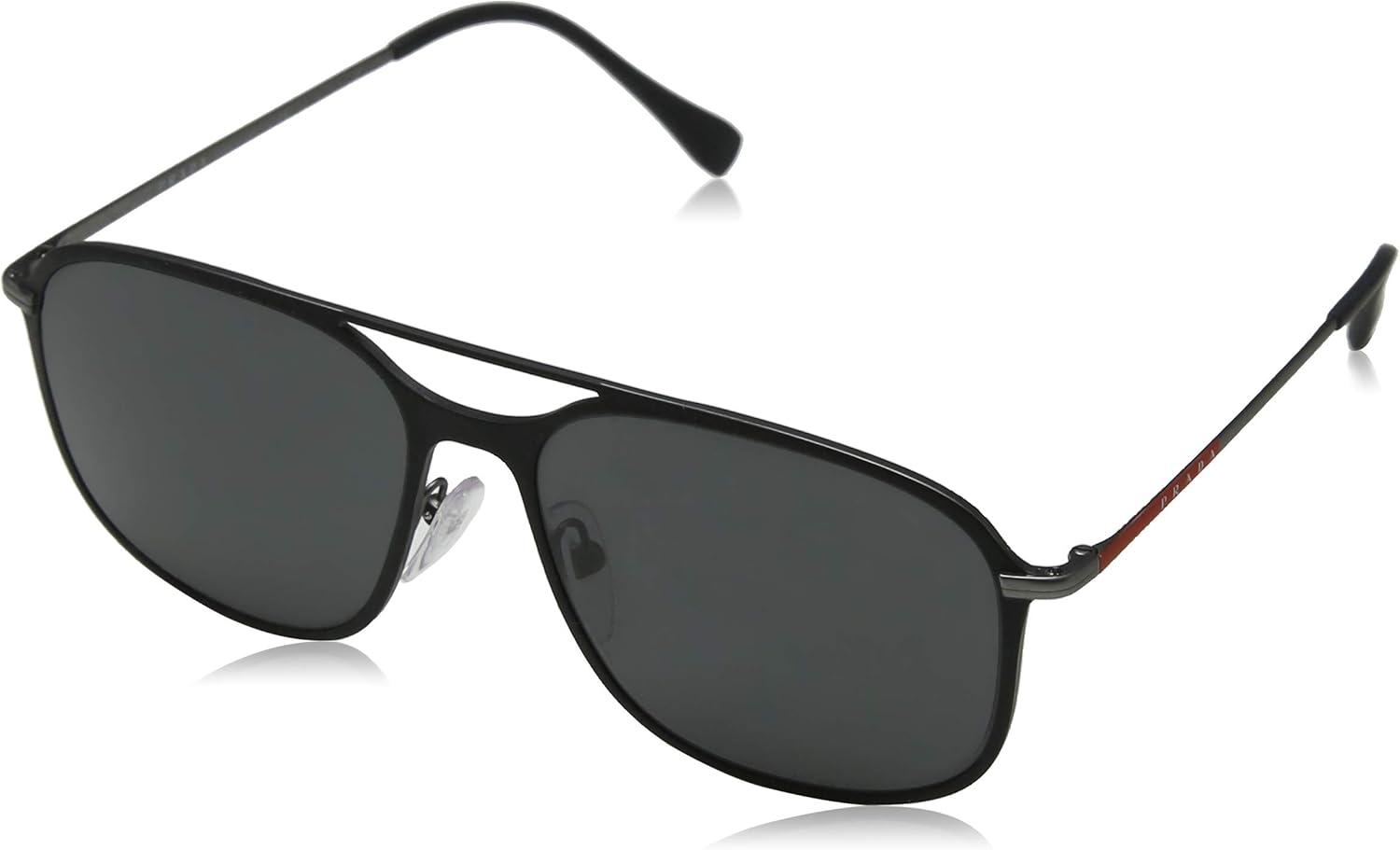 Prada Sport Men's 0ps 53ts Sunglasses, Black Rubber/Gunmet Rubber/Grey