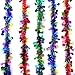 Atopsell 6 Pieces Christmas Tinsel Tree Garland Decorations for Holiday Party Soft Ceiling Hanging Decorations Main Color Blue Red Green (Mixed Color)