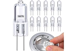 G4 Halogen Bulb-10 Pack G4 Bulb 12V 10W, High Output G4 12V 10W Bulb 2800K Warm White, Halogen G 4 Dimmable, G 4 Bi-pin Base 