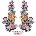 Flower Floral Iron on Patches Large Applique Embroidered Sew on Patches for Clothes Jackets Clothing T-Shirt (1 Pairs)