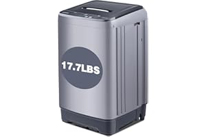 ANTIFIR Portable Washing Machine,17.7 LBS Full-Automatic Washer and Dryer Combo,Compact Laundry Washing Machine with Drain Pump,10 Wash Program & 8 Water Level,Low Noise for Apartment Dorm RV Household