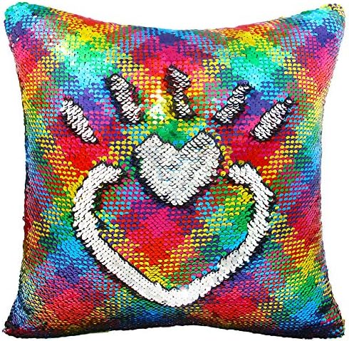 MHJY Sequin Pillow Case, Mermaid Pillow Cover Reversible Sequin Pillowcase Color Changing Magic Flip Sequin Throw Pillow Cushion Covers 16" x 16"