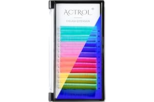 Colored Neon UV Eyelash Extensions Colorful Fluoresent Lash Extensions Easy Fan 10mm 0.07C Curl Glow under UV Light Lash Blue