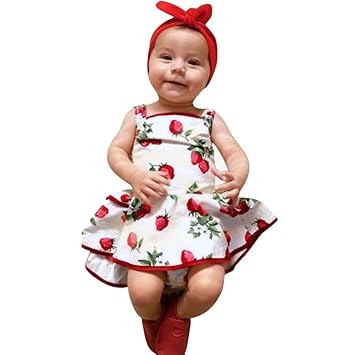 strawberry romper for baby girl